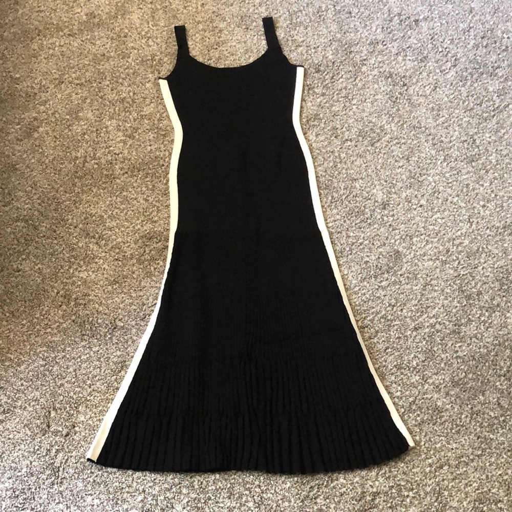 Sass and Bide Black dress with white side stripes